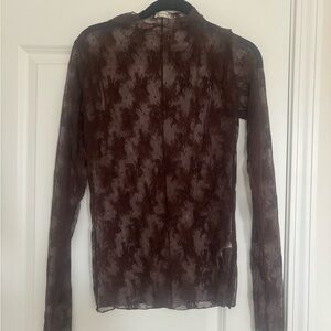 Sheer Brown Long Sleeve Top